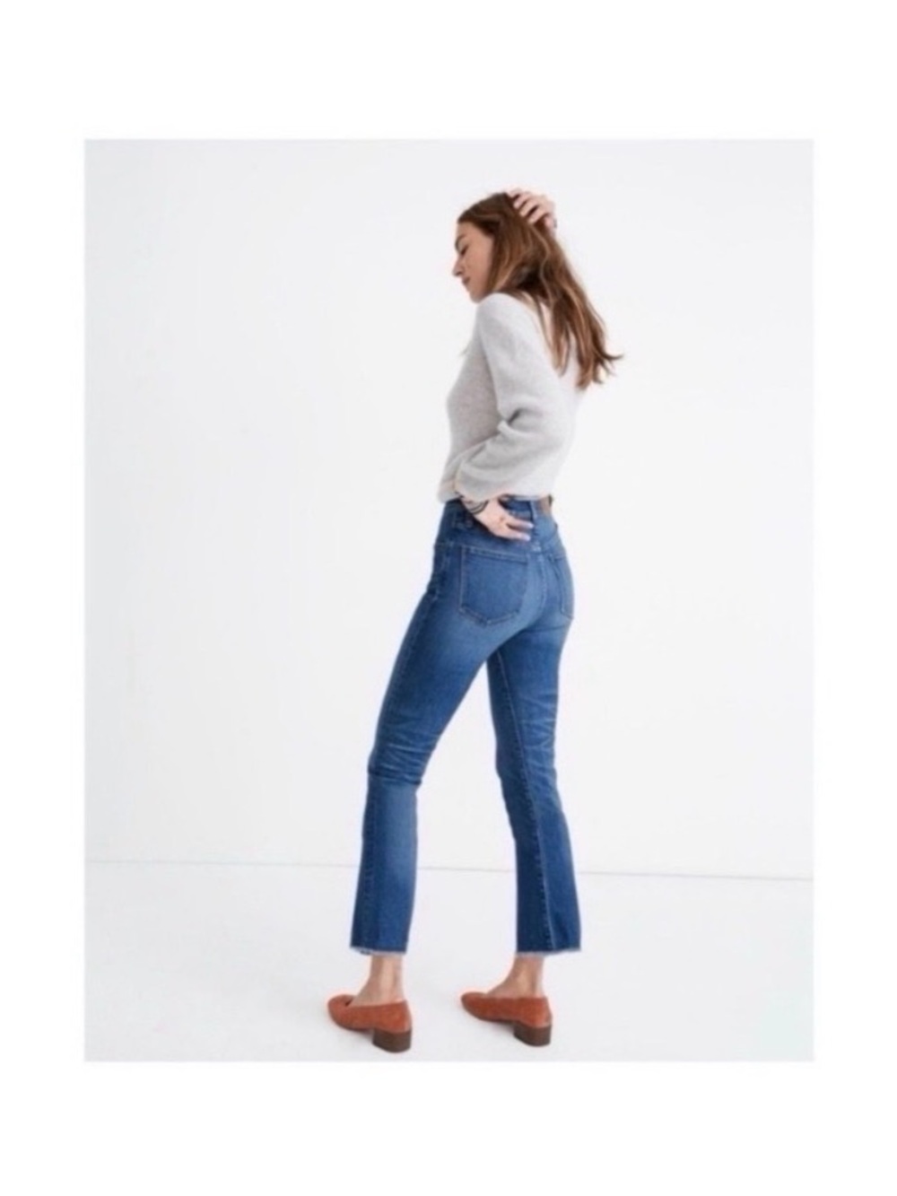 MADEWELL FRINGE CROP FLARE JEANS - Picture 3 of 9